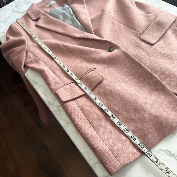 NWOT LOFT Blush Herringbone Longline Wool Blend Blazer women's plus size 16 - Picture 13 of 16